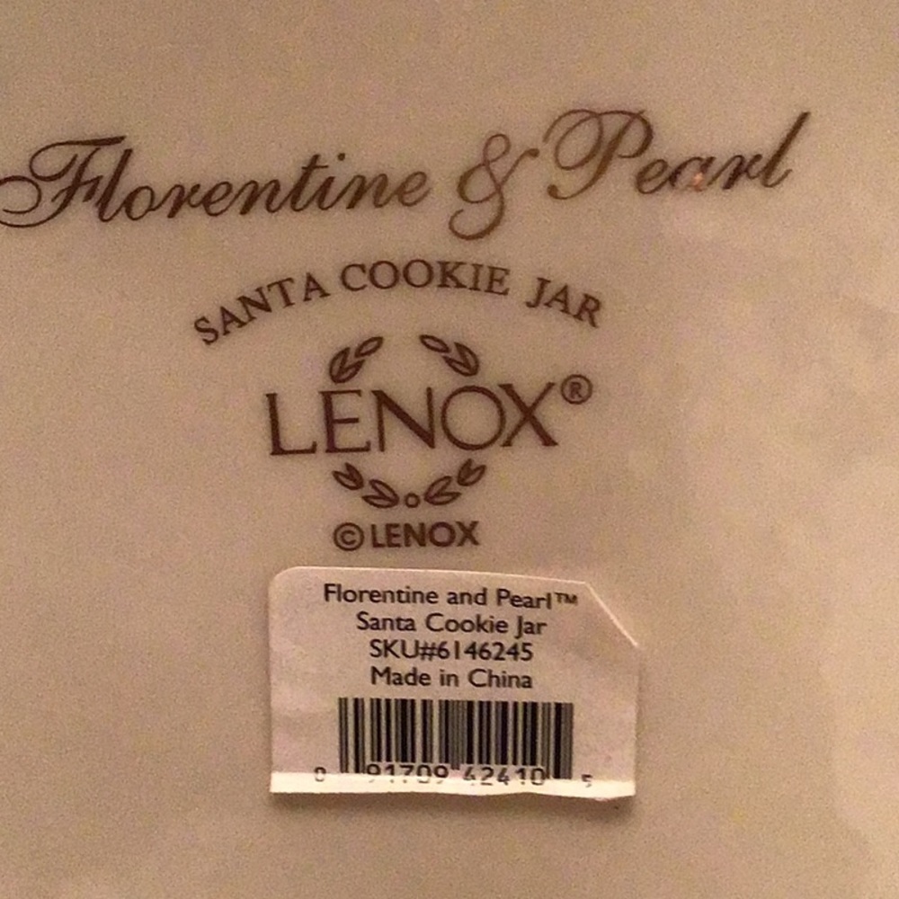 LENOX FLORENTINE AND PEARL SANTA COOKIE JAR A VERY RARE FIND - Picture 8 of 9